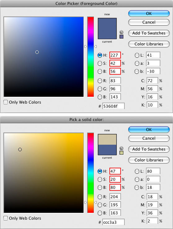 Режимы наложения Color Burn и Color Dodge